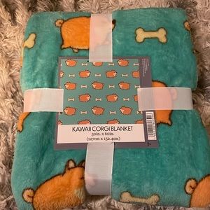 NWT cute corgi blanket
